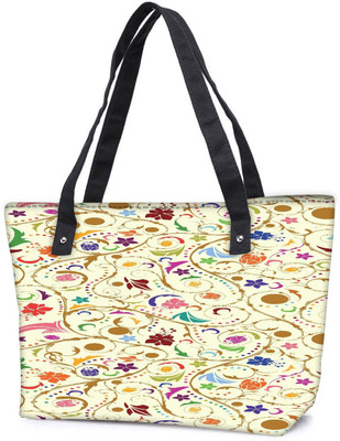 

Snoogg Pack Of 2 Colorful Floral Combo Tote Shopping Grocery Bag With Coin Pencil Purse Shoulder Bag(Multicolor, 15 L)