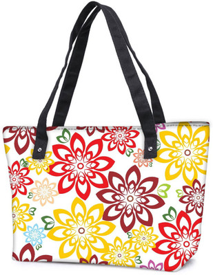 

Snoogg Pack Of 2 Colorful Floral Combo Tote Shopping Grocery Bag With Coin Pencil Purse Shoulder Bag(Multicolor, 5 L)
