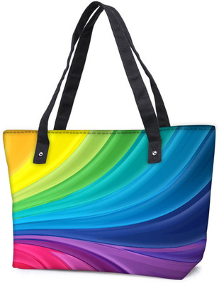 

Snoogg Pack Of 2 Mixed Rainbow Color Combo Tote Shopping Grocery Bag With Coin Pencil Purse Shoulder Bag(Multicolor, 15 L)