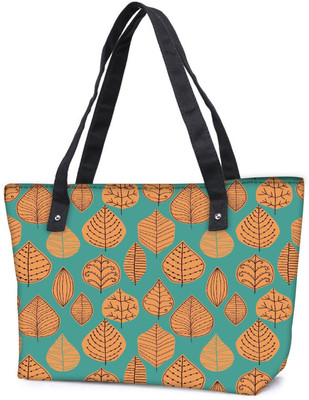 

Snoogg Pack Of 2 Orange Leaves Combo Tote Shopping Grocery Bag With Coin Pencil Purse Shoulder Bag(Multicolor, 5 L)