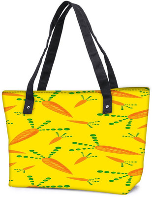 

Snoogg Pack Of 2 Carrot Yellow Combo Tote Shopping Grocery Bag With Coin Pencil Purse Shoulder Bag(Multicolor, 15 L)