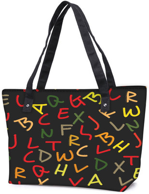 

Snoogg Pack Of 2 Mixed Color Alphabets Combo Tote Shopping Grocery Bag With Coin Pencil Purse Shoulder Bag(Multicolor, 15 L)