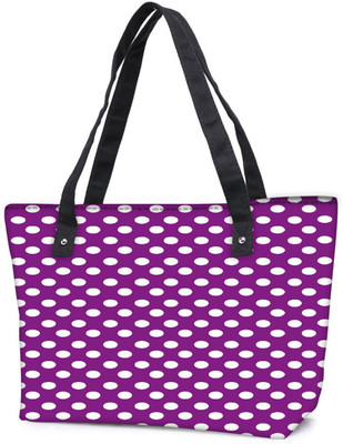 

Snoogg Pack Of 2 Purple Polka Dot Combo Tote Shopping Grocery Bag With Coin Pencil Purse Shoulder Bag(Multicolor, 15 L)