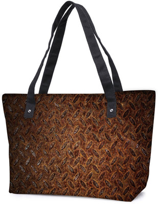

Snoogg Pack Of 2 Metal Pattern Combo Tote Shopping Grocery Bag With Coin Pencil Purse Shoulder Bag(Multicolor, 5 L)