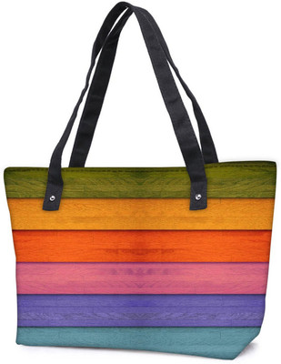 

Snoogg Pack Of 2 Colourful Woods Pattern Combo Tote Shopping Grocery Bag With Coin Pencil Purse Shoulder Bag(Multicolor, 5 L)