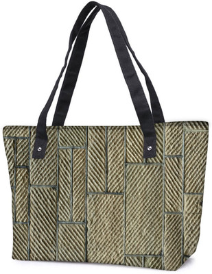 

Snoogg Pack Of 2 Brick Lines Combo Tote Shopping Grocery Bag With Coin Pencil Purse Shoulder Bag(Multicolor, 5 L)