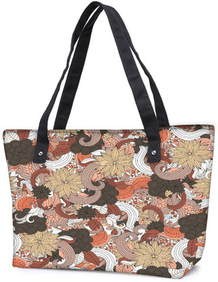 

Snoogg Pack Of 2 Mixed Flower Pattern Combo Tote Shopping Grocery Bag With Coin Pencil Purse Shoulder Bag(Multicolor, 5 L)