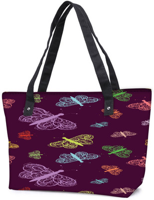 

Snoogg Pack Of 2 Colorful Butterflies Combo Tote Shopping Grocery Bag With Coin Pencil Purse Shoulder Bag(Multicolor, 5 L)