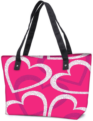 

Snoogg Pack Of 2 White Hearts Combo Tote Shopping Grocery Bag With Coin Pencil Purse Shoulder Bag(Multicolor, 15 L)