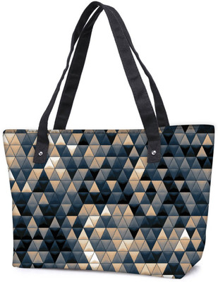 

Snoogg Pack Of 2 Small Triangle Pattern Design Combo Tote Shopping Grocery Bag With Coin Pencil Purse Shoulder Bag(Multicolor, 5 L)