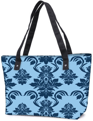 

Snoogg Pack Of 2 Blue Leafy Pattern Combo Tote Shopping Grocery Bag With Coin Pencil Purse Shoulder Bag(Multicolor, 15 L)