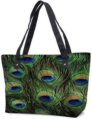 

Snoogg Pack Of 2 Feather Pattern Combo Tote Shopping Grocery Bag With Coin Pencil Purse Shoulder Bag(Multicolor, 15 L)