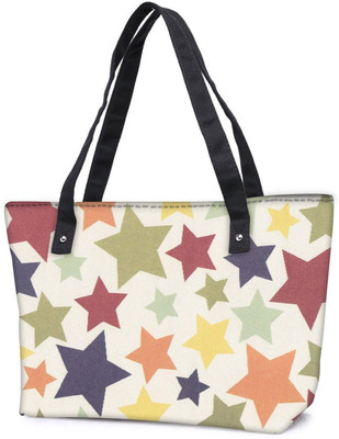 

Snoogg Pack Of 2 Colorful Stars 2608 Combo Tote Shopping Grocery Bag With Coin Pencil Purse Shoulder Bag(Multicolor, 5 L)