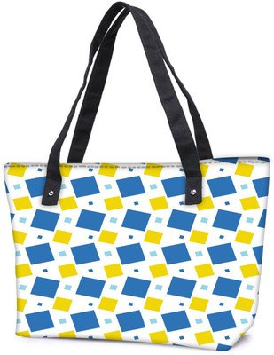 

Snoogg Pack Of 2 Blue And Yellow Blocks Combo Tote Shopping Grocery Bag With Coin Pencil Purse Shoulder Bag(Multicolor, 15 L)