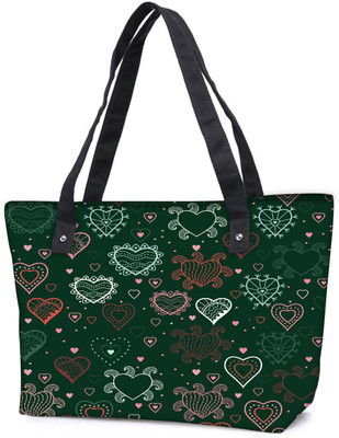 

Snoogg Pack Of 2 Abstract Hearts Green Pattern Combo Tote Shopping Grocery Bag With Coin Pencil Purse Shoulder Bag(Multicolor, 15 L)