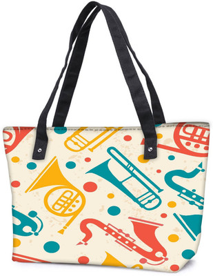 

Snoogg Pack Of 2 Music Instruments Combo Tote Shopping Grocery Bag With Coin Pencil Purse Shoulder Bag(Multicolor, 5 L)