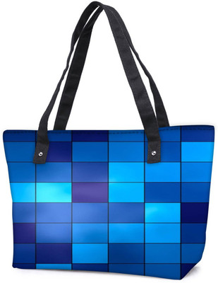 

Snoogg Pack Of 2 Digital Squares Combo Tote Shopping Grocery Bag With Coin Pencil Purse Shoulder Bag(Multicolor, 15 L)