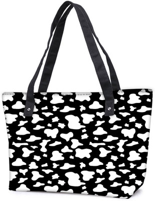 

Snoogg Pack Of 2 Broken White In Black Pattern Combo Tote Shopping Grocery Bag With Coin Pencil Purse Shoulder Bag(Multicolor, 15 L)