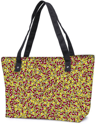 

Snoogg Pack Of 2 Happy Faces Combo Tote Shopping Grocery Bag With Coin Pencil Purse Shoulder Bag(Multicolor, 15 L)