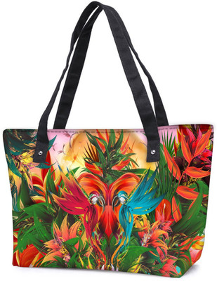 

Snoogg Pack Of 2 Digital Bird Graphic Combo Tote Shopping Grocery Bag With Coin Pencil Purse Shoulder Bag(Multicolor, 5 L)