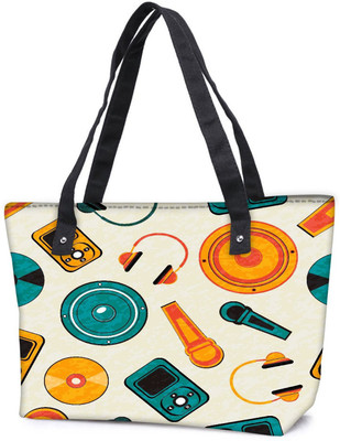 

Snoogg Pack Of 2 Music Systems Combo Tote Shopping Grocery Bag With Coin Pencil Purse Shoulder Bag(Multicolor, 15 L)