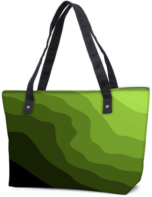 

Snoogg Pack Of 2 Digital Green Waves 2398 Combo Tote Shopping Grocery Bag With Coin Pencil Purse Shoulder Bag(Multicolor, 15 L)