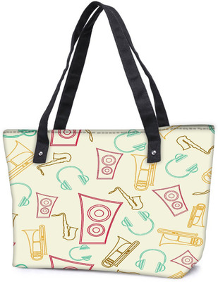 

Snoogg Pack Of 2 Speakers And Jazz Combo Tote Shopping Grocery Bag With Coin Pencil Purse Shoulder Bag(Multicolor, 5 L)