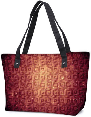 

Snoogg Pack Of 2 Abstract Circles Patterns Combo Tote Shopping Grocery Bag With Coin Pencil Purse Shoulder Bag(Multicolor, 5 L)