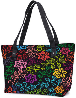 

Snoogg Pack Of 2 Seamless Texture With Flowers And Butterflies Endless Floral Pattern Combo Tote Shopping Grocery Bag With Coin Pencil Purse Shoulder Bag(Multicolor, 15 L)