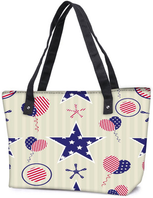 

Snoogg Pack Of 2 Us Star Combo Tote Shopping Grocery Bag With Coin Pencil Purse Shoulder Bag(Multicolor, 15 L)