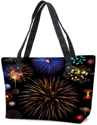 

Snoogg Pack Of 2 Colorful Fireworks Combo Tote Shopping Grocery Bag With Coin Pencil Purse Shoulder Bag(Multicolor, 15 L)
