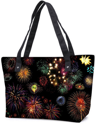 

Snoogg Pack Of 2 Colorful Fireworks Combo Tote Shopping Grocery Bag With Coin Pencil Purse Shoulder Bag(Multicolor, 5 L)