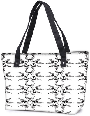 

Snoogg Pack Of 2 White Pattern Grey Combo Tote Shopping Grocery Bag With Coin Pencil Purse Shoulder Bag(Multicolor, 5 L)