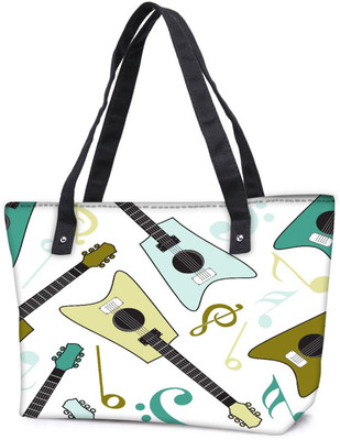 

Snoogg Pack Of 2 Guitars Combo Tote Shopping Grocery Bag With Coin Pencil Purse Shoulder Bag(Multicolor, 5 L)