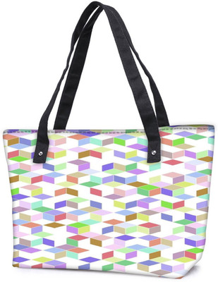 

Snoogg Pack Of 2 Polygon Pattern 2470 Combo Tote Shopping Grocery Bag With Coin Pencil Purse Shoulder Bag(Multicolor, 15 L)