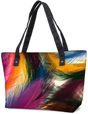 

Snoogg Pack Of 2 Feather Strokes Combo Tote Shopping Grocery Bag With Coin Pencil Purse Shoulder Bag(Multicolor, 15 L)