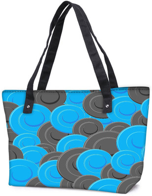 

Snoogg Pack Of 2 Blue Grey Pattern Combo Tote Shopping Grocery Bag With Coin Pencil Purse Shoulder Bag(Multicolor, 15 L)