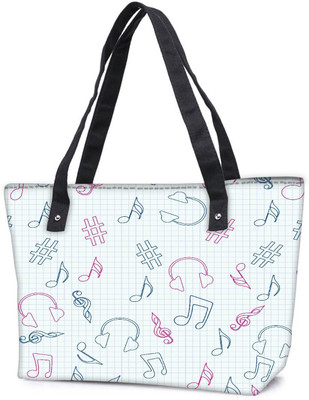 

Snoogg Pack Of 2 Headset And Music Combo Tote Shopping Grocery Bag With Coin Pencil Purse Shoulder Bag(Multicolor, 15 L)