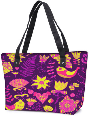 

Snoogg Pack Of 2 Seamless Texture With Flowers Combo Tote Shopping Grocery Bag With Coin Pencil Purse Shoulder Bag(Multicolor, 15 L)