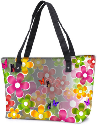 

Snoogg Pack Of 2 Multicolored Daisies And Butterflies 2662 Combo Tote Shopping Grocery Bag With Coin Pencil Purse Shoulder Bag(Multicolor, 15 L)