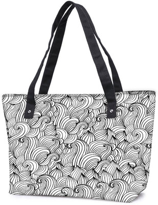 

Snoogg Pack Of 2 White Abstarct Pattern Combo Tote Shopping Grocery Bag With Coin Pencil Purse Shoulder Bag(Multicolor, 5 L)