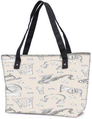 

Snoogg Pack Of 2 Music Beats Combo Tote Shopping Grocery Bag With Coin Pencil Purse Shoulder Bag(Multicolor, 5 L)