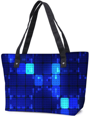 

Snoogg Pack Of 2 Blue Blocks Combo Tote Shopping Grocery Bag With Coin Pencil Purse Shoulder Bag(Multicolor, 15 L)