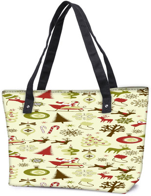 

Snoogg Pack Of 2 Christmas Season Combo Tote Shopping Grocery Bag With Coin Pencil Purse Shoulder Bag(Multicolor, 15 L)