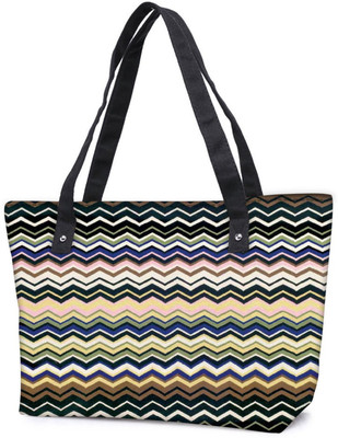 

Snoogg Pack Of 2 Super Coloured Wave Pattern 2511 Combo Tote Shopping Grocery Bag With Coin Pencil Purse Shoulder Bag(Multicolor, 5 L)