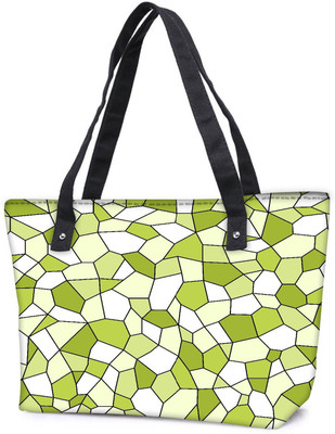 

Snoogg Pack Of 2 Abstract Green Blocks Pattern Combo Tote Shopping Grocery Bag With Coin Pencil Purse Shoulder Bag(Multicolor, 15 L)