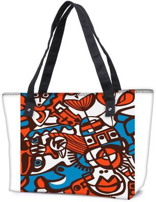 

Snoogg Pack Of 2 Abstract Faces Combo Tote Shopping Grocery Bag With Coin Pencil Purse Shoulder Bag(Multicolor, 15 L)