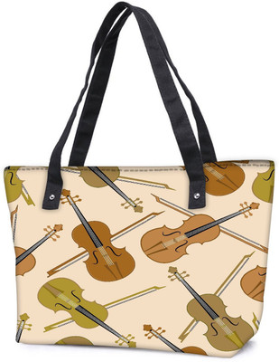 

Snoogg Pack Of 2 Violin Combo Tote Shopping Grocery Bag With Coin Pencil Purse Shoulder Bag(Multicolor, 5 L)