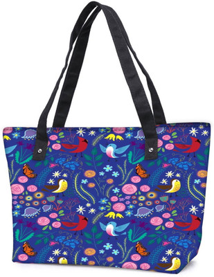 

Snoogg Pack Of 2 Bird Floral Patterns Combo Tote Shopping Grocery Bag With Coin Pencil Purse Shoulder Bag(Multicolor, 5 L)