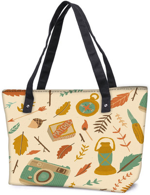 

Snoogg Pack Of 2 Traveller Pattern Combo Tote Shopping Grocery Bag With Coin Pencil Purse Shoulder Bag(Multicolor, 15 L)